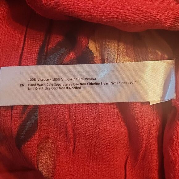 Band of the Free Bohemian High Low Wrap Maxi Dress, XS, Red & Black Floral - Picture 8 of 9